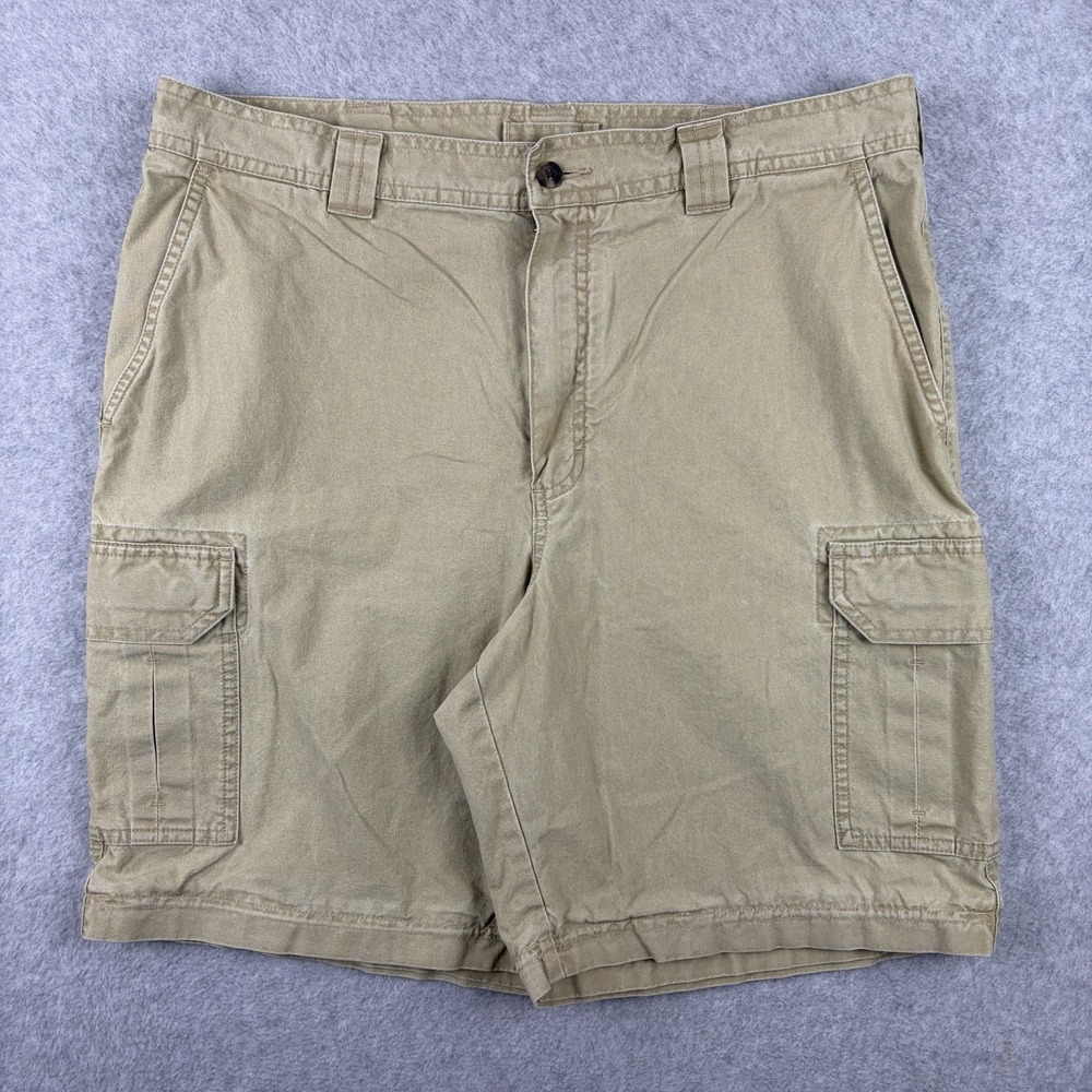 LL Bean Cargo Shorts Mens 36 Khaki Garment Dyed‎ Canvas Outdoor Utility Safari